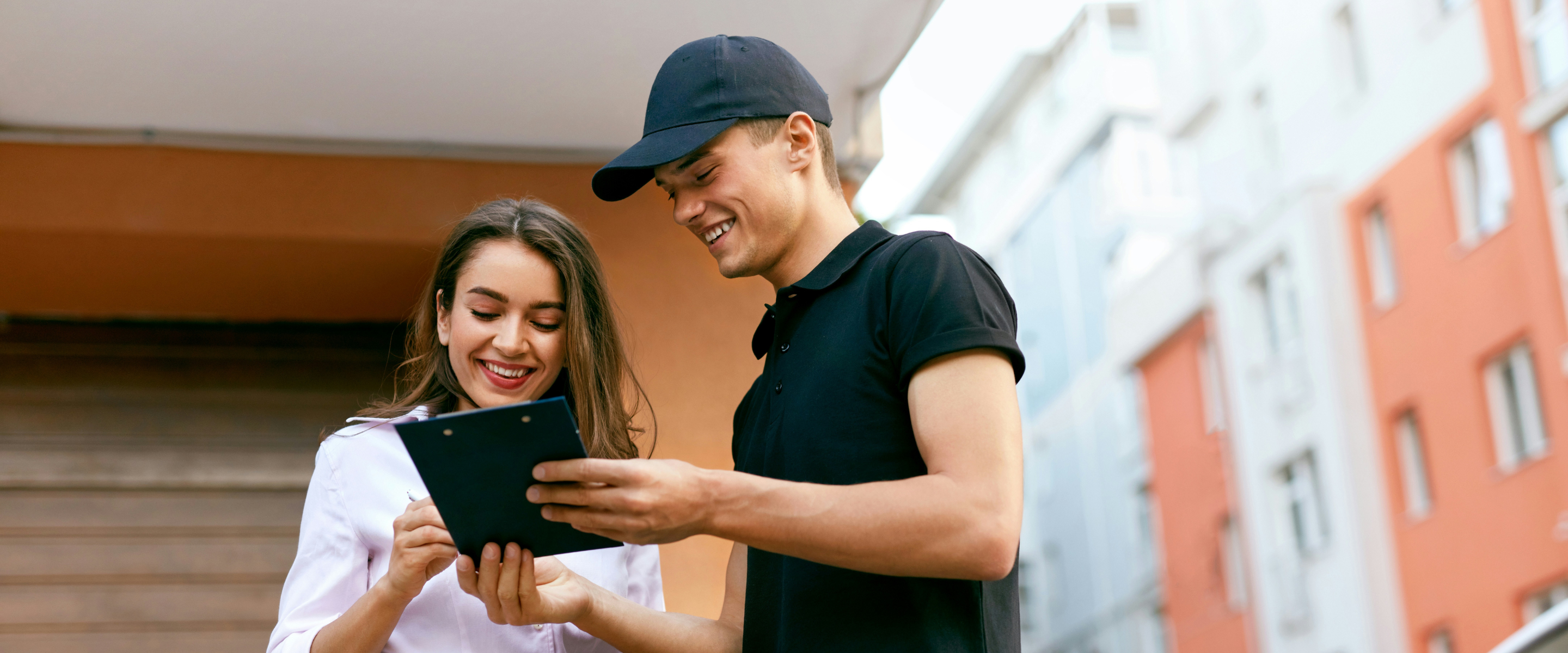 People smiling during delivery